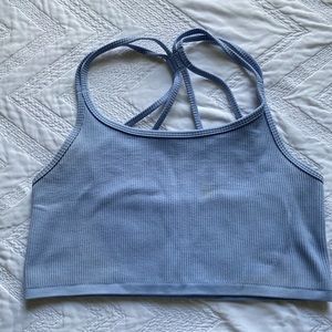 baby blue ribbed bralette top